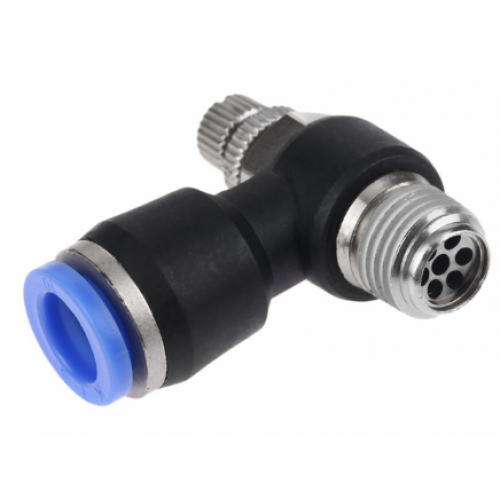 Various of Threaded Push in Elbow Fitting Speed Flow Control Pneumatic Connector 